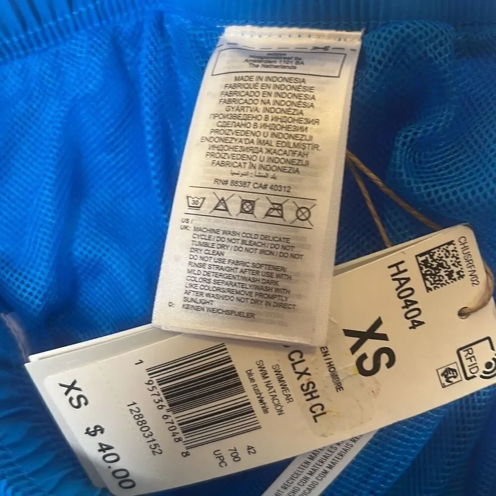 Adidas 3 STRIPES CLASSIC LENGTH SWIM SHORTS HA0404 swim trunks‎ NWT Men X-small